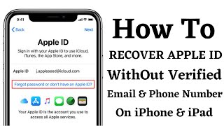 How To Recover Apple iD Without Verified Email amp Phone Number On iPhone iPad Mac  Latest 2021 [upl. by Grof950]