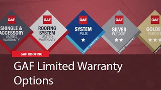 GAF Limited Warranty Options  GAF Roofing [upl. by Mchugh521]