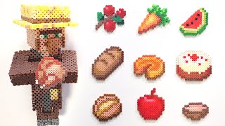 DIY Easy Minecraft Thanksgiving Foods Mini Perler Bead Crafts [upl. by Aubry]