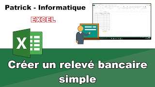 Tuto Excel 2013  Créer un relevé bancaire simple [upl. by Arihsay554]