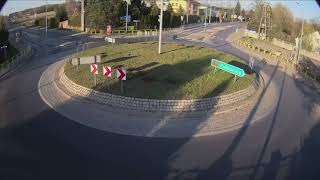 Car crashes through roundabout poland [upl. by Nalda]