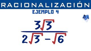 Racionalización de denominadores  Ejemplo 4 Binomio [upl. by Assek411]