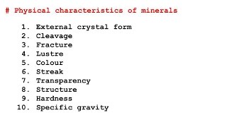 10 Physical Characteristics  Properties of Minerals [upl. by Enerol]