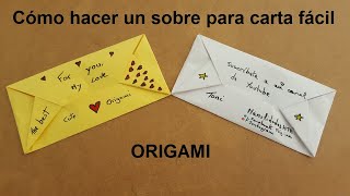 💌  SOBRE  💌 para CARTA FACIL ✅  Origami PASO A PASO [upl. by Neenaej343]