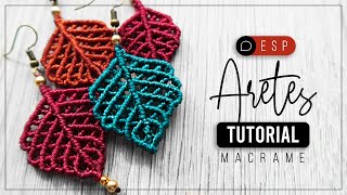 Aretes Hojas » 🌿 tutorial  como hacer hojas de hilo  diy ● Leaves Earrings 206 [upl. by Eatnad]