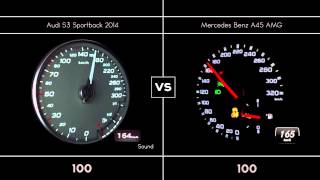 Mercedes Benz A45 AMG vs Audi S3 Sportback 2014 [upl. by Apgar]