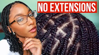 BOX BRAIDS On Natural Hair WITHOUT Extensions  JaiChanellie [upl. by Suilenrac]