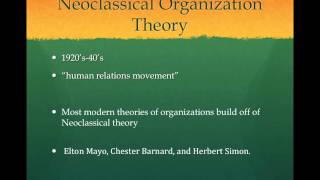 Overview of Classical and Neoclassical Organization Theory [upl. by Udale]