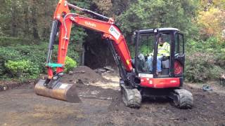 Grading A Driveway With A Kubota U484 Excavator [upl. by Filippo389]