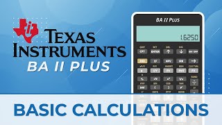 Basic Calculations with Texas Instruments BA II Financial Calculator CFA MBA FRM [upl. by Idarb]