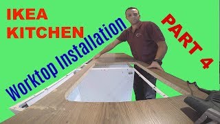 IKEA Kitchen part 4 LAMINATE Ikea Worktop cutting with Inset SINK and HOB [upl. by Aerb]