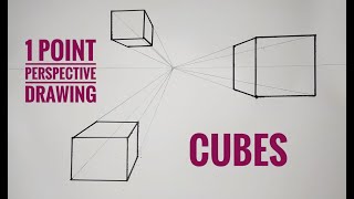 1 Point Perspective Cube Drawing for Beginners [upl. by Kubetz163]