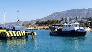 Submersible Bridge at Corinth Canal Greece [upl. by Etterual]