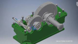 Gear box simulation  Autodesk Inventor 2017 [upl. by Fryd]