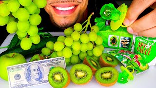 ASMR EATING GREEN FOOD ONLY JERRY MUKBANG NO TALKING [upl. by Dodd]