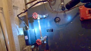 Steam Boiler Banging Hammering Noises Leaky Air Vent [upl. by Lanaj]