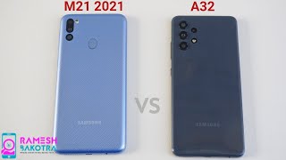 Samsung Galaxy M21 2021 vs Galaxy A32 Speed Test and Camera Comparison [upl. by Ehsiom627]