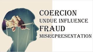 Coercion Undue Influence Fraud Misrepresentation  Indian Contract Act 1872  Law Guru [upl. by Irrep504]