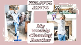 EASY WEEKLY CLEANING SCHEDULE  HELPFUL HINTS FOR A CLEAN HOME [upl. by Anyalram]