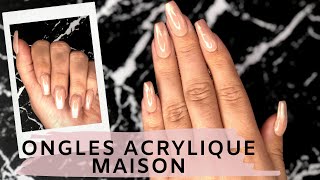 COMMENT FAIRE CES ONGLES EN ACRYLIQUE MAISON  FACILE [upl. by Arytal]