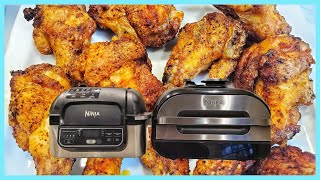 For the CRISPIEST Air Fryer Chicken wings add baking powder  Ninja Foodi Grill Crispy Chicken Wings [upl. by Nivrem]