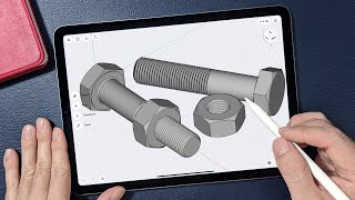 Modeling Bolt and Nut 🔩 on iPad  Shapr3D [upl. by Uhsoj]