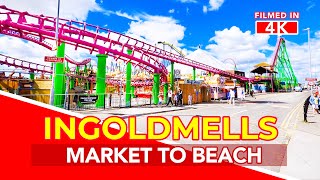 INGOLDMELLS  Ingoldmells Market Fantasy Island to the beach to see whats open in Ingoldmells [upl. by Ahsieket]