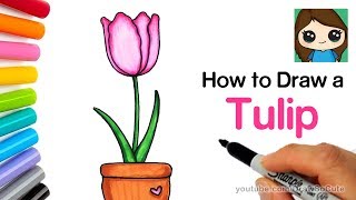 How to Draw a Tulip Easy  Realistic [upl. by Tanner]