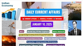 GKToday Current Affairs 🎯 10 January 2025 [upl. by Aniluj751]