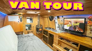 STEALTH VAN LIFE TOUR  Extremely ORGANIZED Cargo Van Conversion [upl. by Marlie]