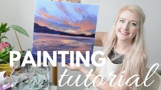 PAINTING TUTORIAL Acrylic Seascape Techniques  Katie Jobling Art [upl. by Ahseid]