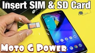 Moto G Power How to Insert SIM Card amp SD Card [upl. by Sila]