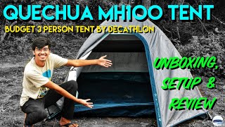 Decathlon MH100 Tent Unboxing Setup amp Review  Quechua 3 Person Tent  A Millennial Backpacker [upl. by Rochemont78]