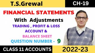 FINANCIAL STATEMENTS WITH ADJUSTMENTS Chapter19 TSGrewal Solution Questionno9 Class 11 [upl. by Lorolla128]