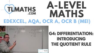 ALevel Maths G416 Differentiation Introducing the Quotient Rule [upl. by Ylim]