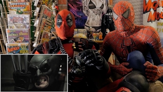 BATMAN VS WOLVERINE  REACTION SPANDEX  WITH SPIDERMAN AND DEADPOOL [upl. by Drageruaeb]