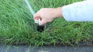 How to Adjust a Hunter Rotary Style Sprinkler Head [upl. by Trebma]