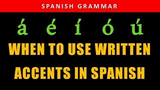 Spanish Accent  When to Use Written Accent Mark  Spanish Grammar  La Tilde [upl. by Hawk962]