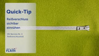 QuickTip Reißverschluss sichtbar einnähen [upl. by Lawson42]