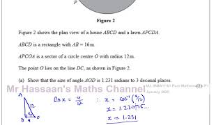 WMA1101 Pure Mathematics P1 IAL Jan 2020 Q4 Radian Measure [upl. by Petrick]