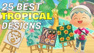 25 BEST CUSTOM DESIGNS FOR YOUR TROPICAL ISLAND ☆ ANIMAL CROSSING NEW HORIZONS DESIGN IDEAS [upl. by Flatto]