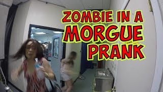 ZOMBIE IN A MORGUE PRANK  FIGHT OF THE LIVING DEAD [upl. by Nnylakcaj202]