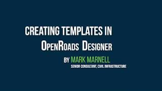 Creating Templates in OpenRoads Designer [upl. by Aerdnad67]