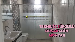 TEKNESİZ SÜRGÜLÜ DUŞAKABİN MONTAJI NASIL YAPILIR  İKİ DUVAR ARASINA DUŞAKABİN 5 MM TEMPERLİCAM [upl. by Casanova]