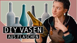 Vasen Upcycling aus Flaschen amp Altglas  DIY [upl. by Eidahs]