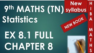 9th maths chapter 8 exercise 81 full answers statistics tn samacheer hiba maths [upl. by Leanard]