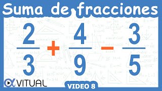 💥 Suma y Resta de 3 FRACCIONES con DIFERENTE DENOMINADOR [upl. by Gherlein]