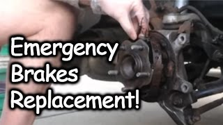 Emergency BrakesParking Brakes Replacement Nissan Altima [upl. by Ahseikram]