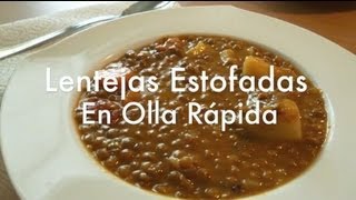 Como Hacer Lentejas en olla express  Recetas fáciles [upl. by Duwe]