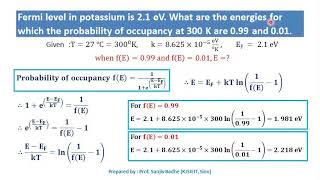 Numerical problems based on Fermi Dirac distribution function [upl. by Elletnohs]